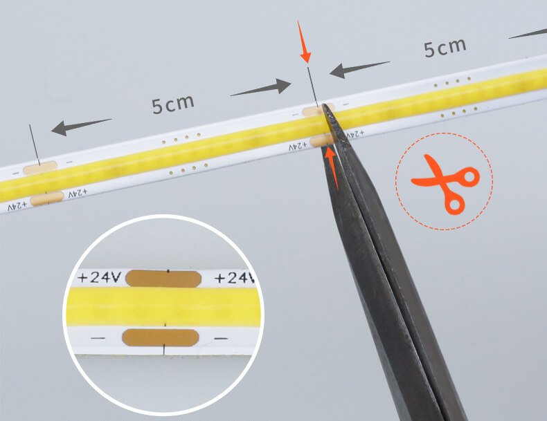 cob-led-strip-cutting