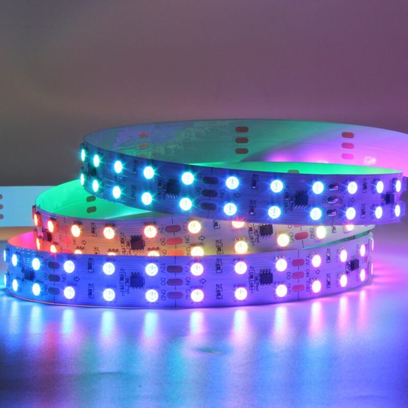 Dual-Row UCS2903 RGB Pixel LED Strip | High-Brightness 12V/24V Addressable LED Tape
